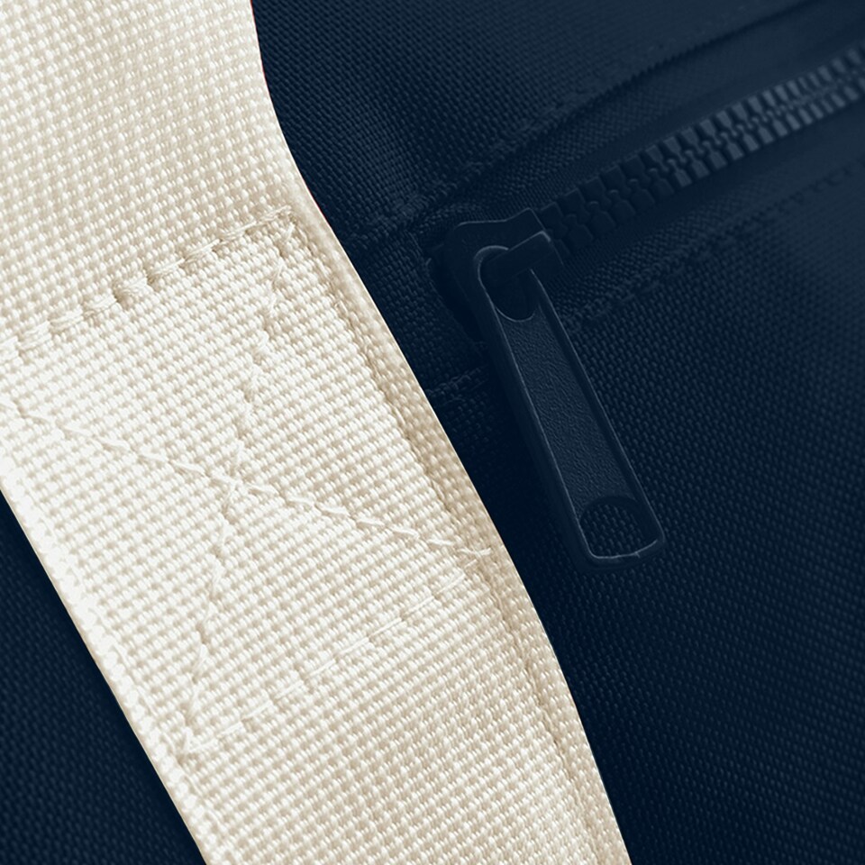 image 1 of Bagbase Mini Barrel Shoulder Bag - French Navy/Off White - One Size Blue