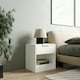 image 6 of 1-Drawer Bedside Table with Storage Black | White / Set of 1