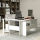 image 4 of COSTWAY L-Shaped Corner Computer Desk Workstation Desk White