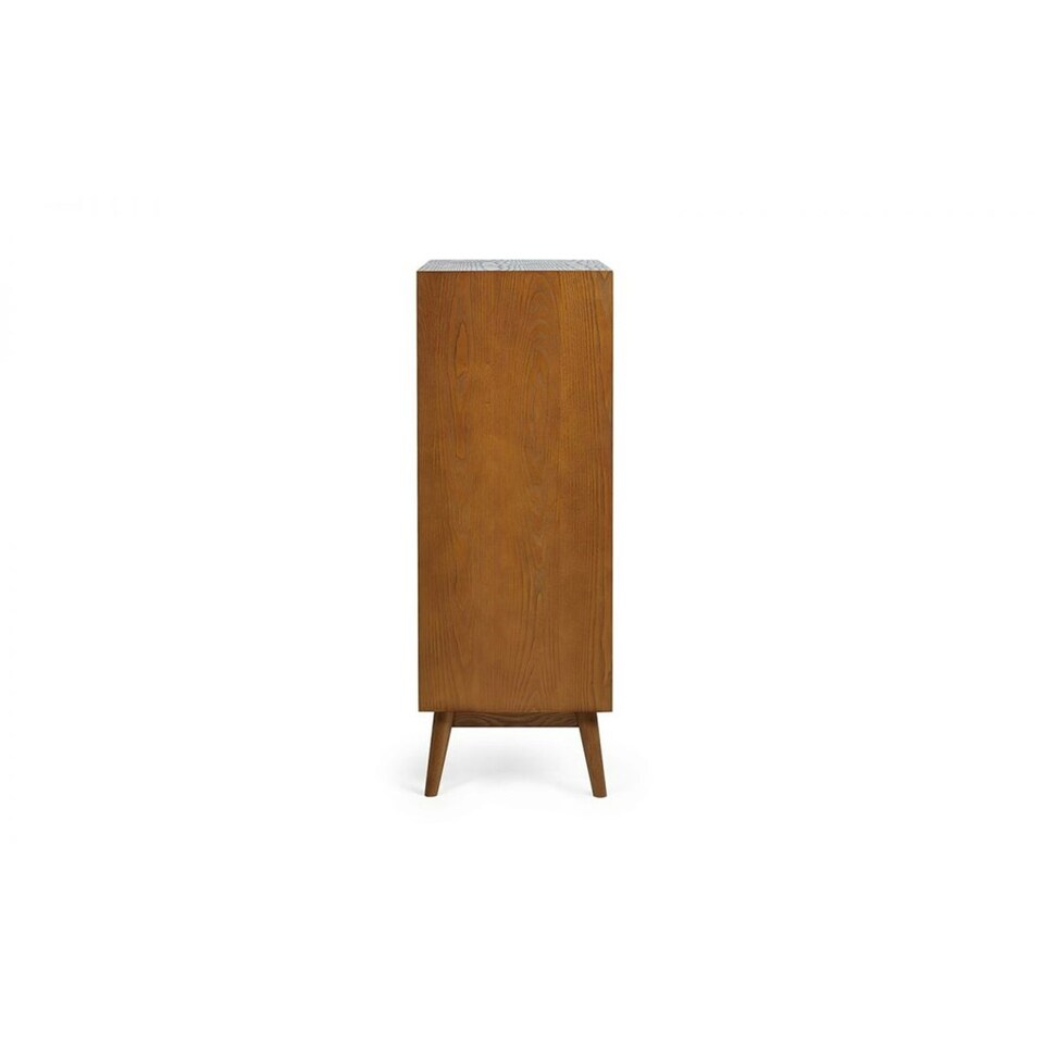 image 1 of Cherry Ash Wood Veneer Chest of Drawers - 5 Drawers