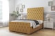 image 2 of Sloomy Watson Mustard Plush Bed Frame With Mattress With 50" Upholstered Headboard 2'6 Small Single
