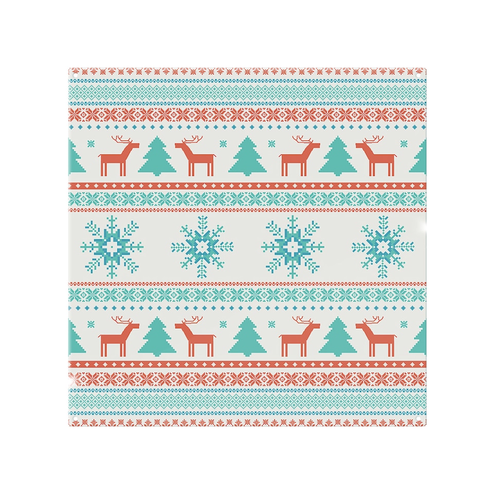 image 1 of Christmas Traditional Knitted Dining Splash Back | White