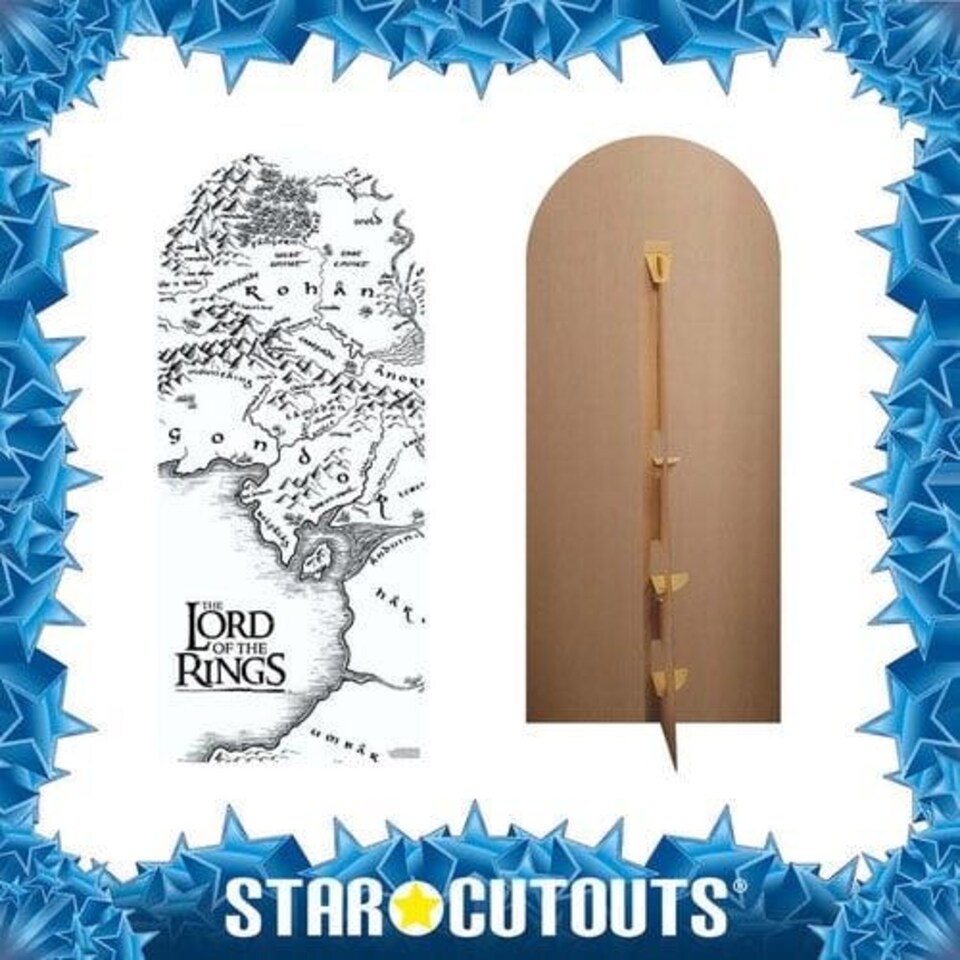 image 1 of Lord of the Rings Black & White Map Single Backdrop Cardboard Cutout 185cm