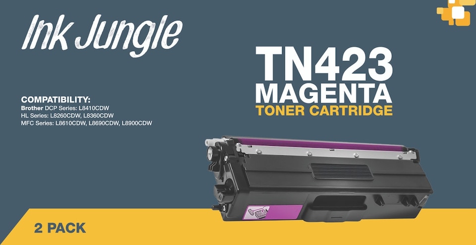 image 1 of 2x Compatible Brother TN423 Magenta Toner Cartridges | Pink | 2