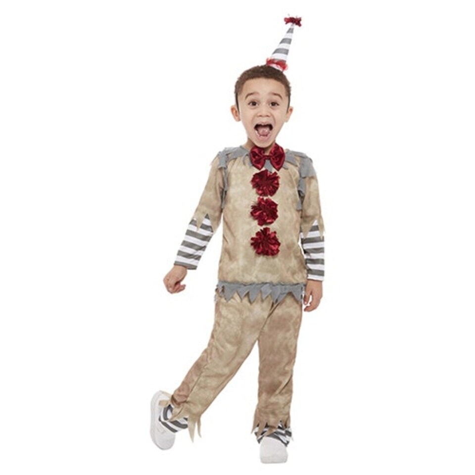 image 1 of Vintage Clown Fancy Dress Costume Unisex Toddler Age 1-2