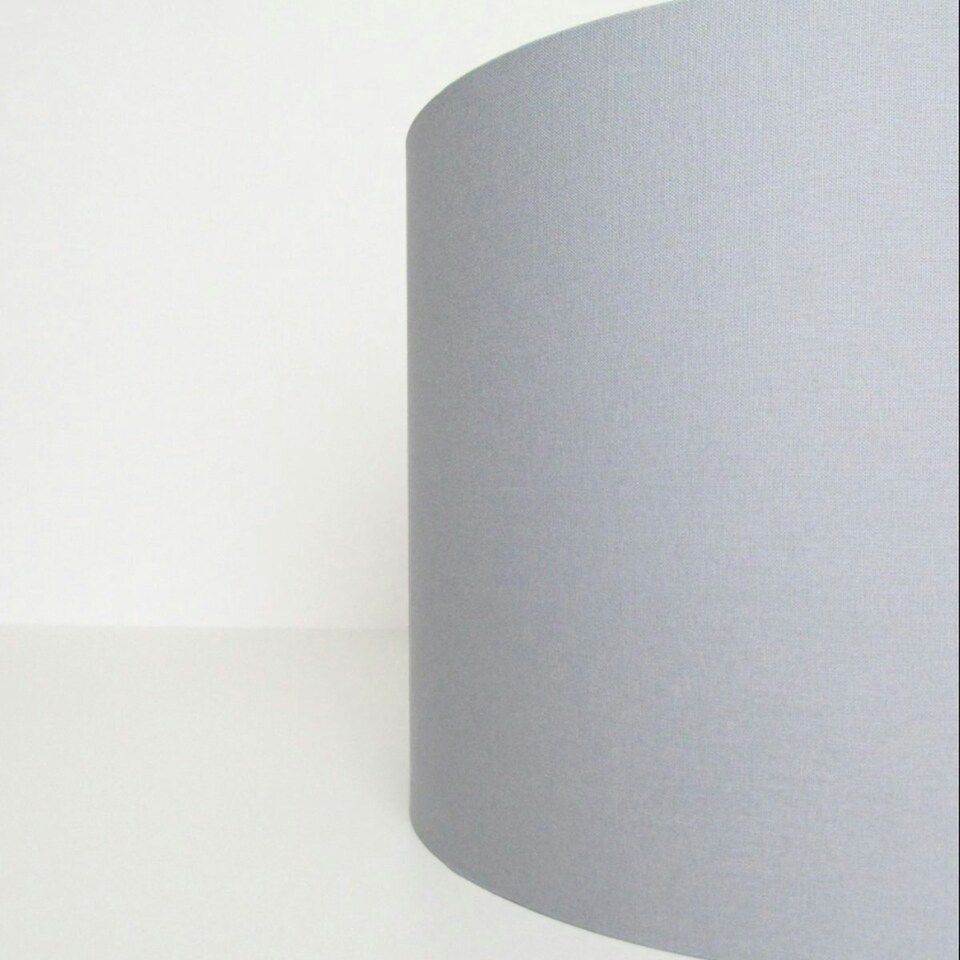 image 1 of CGC LUPO Luxury Grey Cotton & Silver Inner Round Pendant Drum Lamp Shade Grey