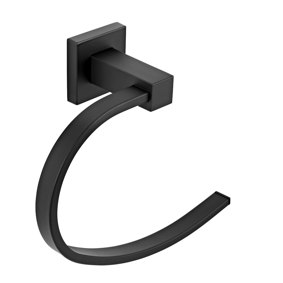 EuroShowers Square Towel Ring - Black