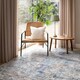 image 3 of KUKOON Blue Grey Distressed Abstract Non Slip Washable Low Pile Rug 60cm x 110cm Blue