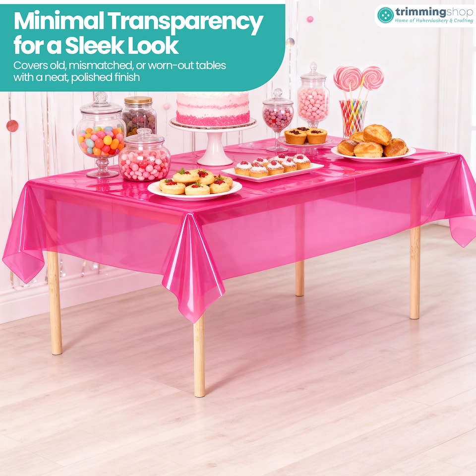 image 1 of Disposable Plastic Table Cover, Table Liner - 54" x 108"
