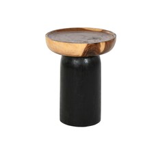 Side table Home ESPRIT Black Natural 35 x 35 x 46 cm N/A