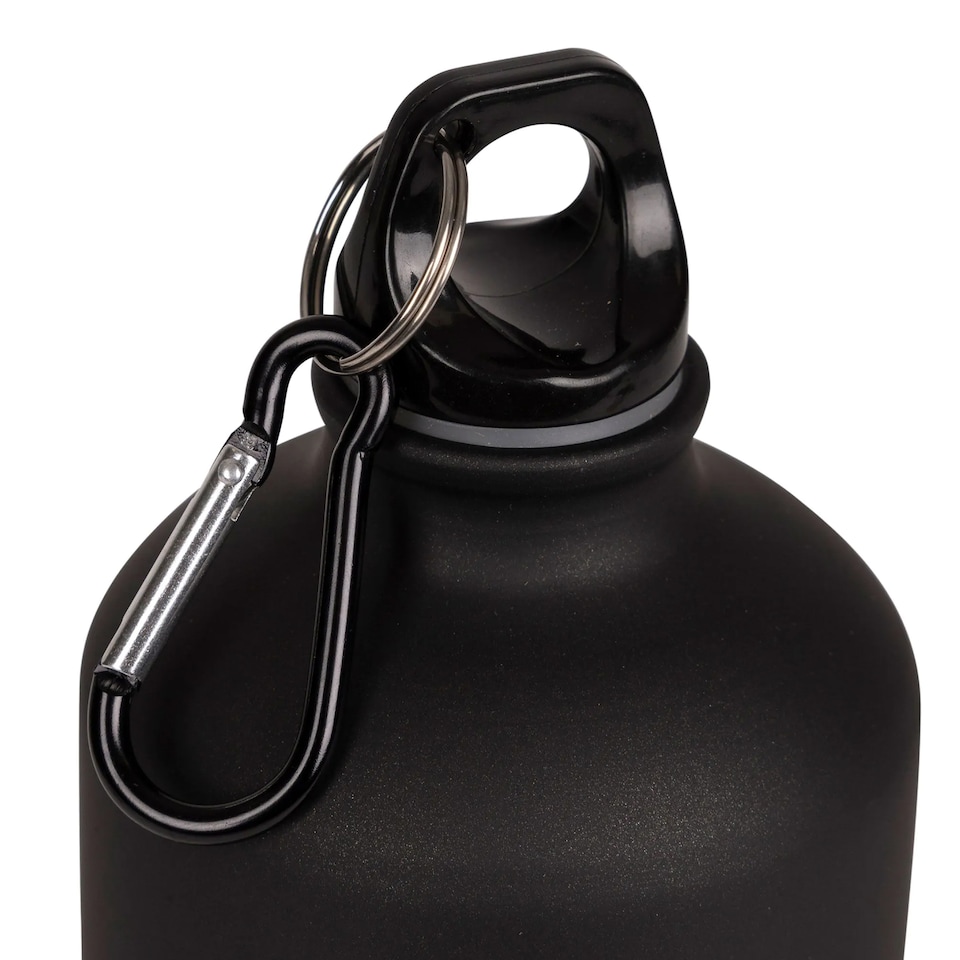 image 1 of Trespass Adults Slurp Water Bottle With Carabiner (1 Litre) | Black | Matt Black | 1