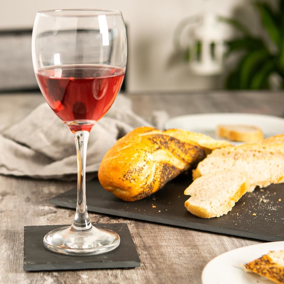 image 1 of Argon Tableware Linea Square Slate Coasters - 10cm - Pack of 6