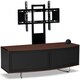 image 2 of Centurion Supports Caru Black Walnut Beam-Thru Remote Friendly Super-Contemporary D Shape Design 32"-65" LED/OLED/LCD TV Cabinet with Mounting Arm Black | Walnut
