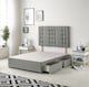image 1 of Astoria Divan Bed Base with 2 Drawers & 30 Inch Diamante Headboard in Tweed Fabric | Grey | Grey | Single