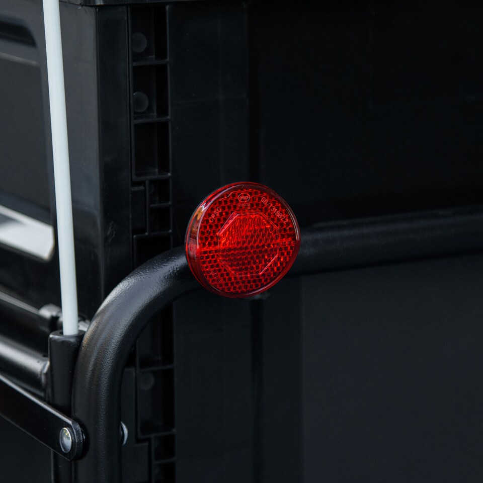 image 1 of HOMCOM Bike Trailer, Bicycle Cargo Trailer Wagon Cart with 65L Foldable Storage Box, Pneumatic Tyres and Safe Reflectors, Max Load 40KG, Black
