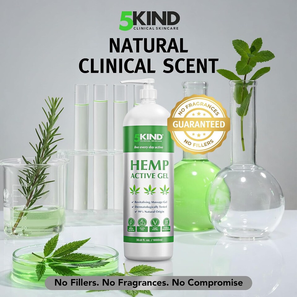 image 1 of 5Kind Hemp Active Gel 1L - Hemp Gel for Refreshing Massage