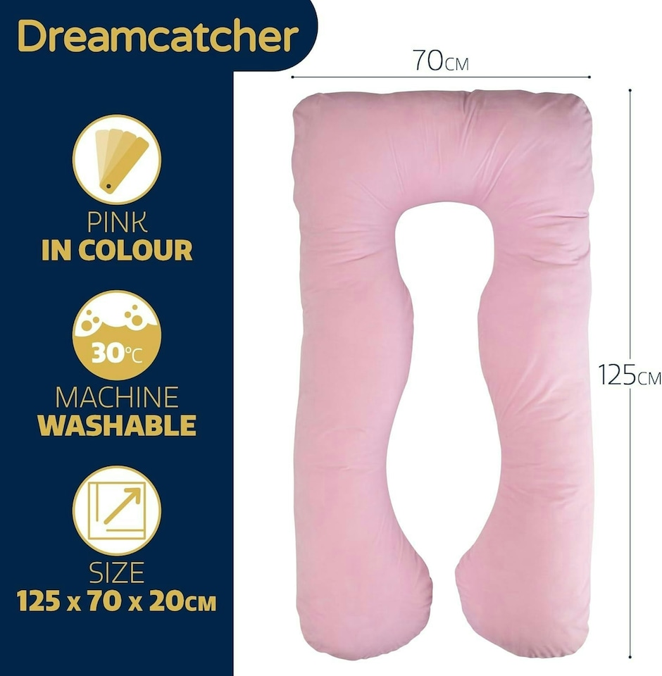 image 1 of Dreamcatcher U-Shaped Pregnancy Pillow Maternity Nursing Support Cushion Pink | Pink | Pink | One Size | 1