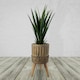 image 1 of Ridged Composite Planter with Stand Brown