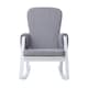 image 4 of Dursley Rocking Chair & Stool - Comfortable Rocking Chair With Padded Support, Suedette Fabric With Side Pockets & Compact Design (Pearl Grey)