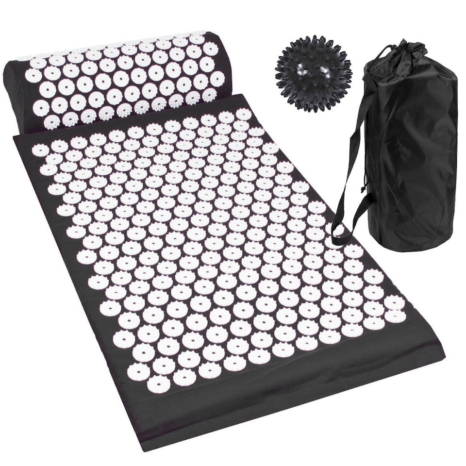 image 1 of Komodo Acupressure Mat, Pillow and Ball Set - Black