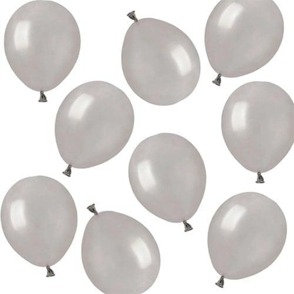 image 1 of Metallic Silver Biodegradable Mini Latex Balloons 13cm / 5 in - Pack of 50 Silver