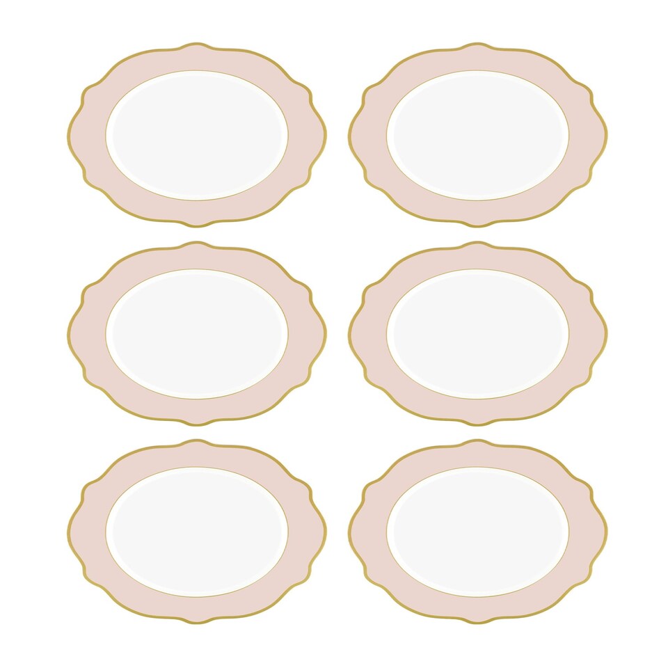 image 1 of Jaswely Collection Porcelain Dinner Plates, Set of 6 (Pink)