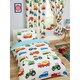 image 4 of PriceRightHome Childrens/Kids Trucks & Transport Duvet Cover Set - White/Blue/Red - Junior White | Single