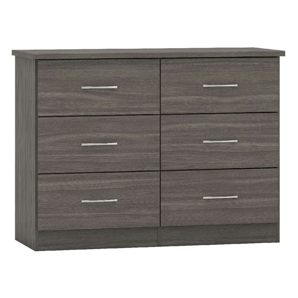 image 1 of Nevada 6 Drawer Chest Black | Black Wood Grain
