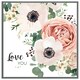 image 4 of Garden flower, pink peach rose, white anemone (Picture Frame) Brown / M