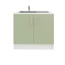 JD Greta 1000mm Utility Room Sink Unit With Tap, Kitchen Base Cabinet - Sage Green Matt | Green