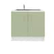 image 1 of JD Greta 1000mm Utility Room Sink Unit With Tap, Kitchen Base Cabinet - Sage Green Matt | Green