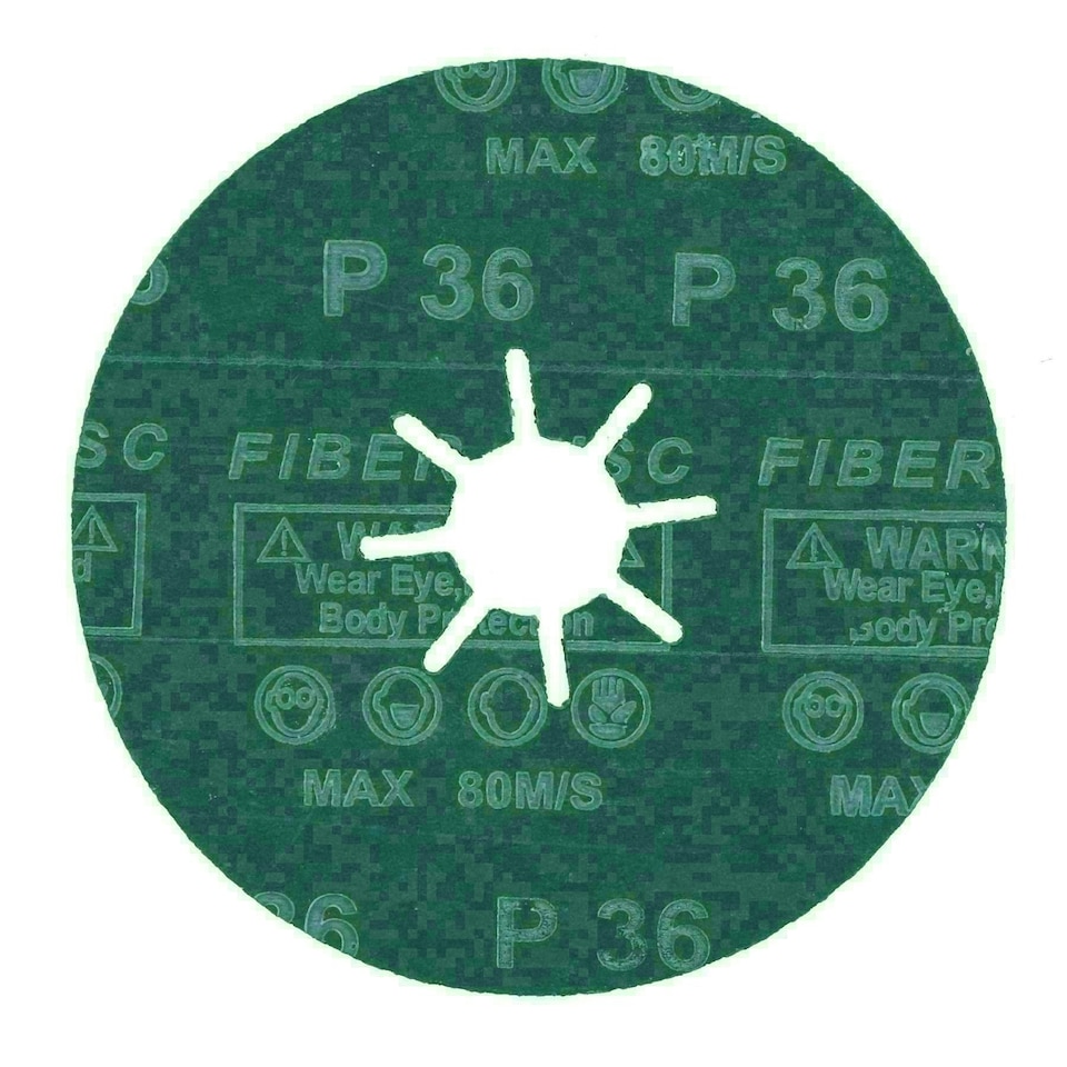 image 1 of 115mm 36 Grit Fibre Zirconium Oxide Abrasive Discs Sanding Grinding 200 Pack