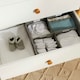 image 2 of Nursery Drawer & Wardrobe Organiser Set – 5 Storage Boxes, 6 Hanging Dividers & 15 Labels, Foldable Baby Clothes & Essentials Storage Solution (Grey)