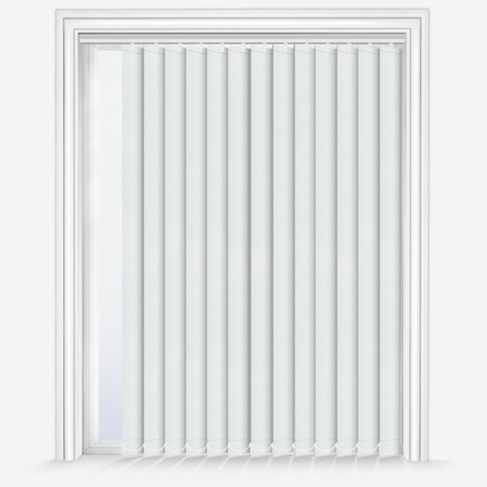 image 1 of 240cm White Dimout Vertical Blind 89mm Slats 140cm Drop White | White