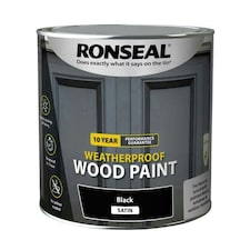 10 Year Weatherproof Wood Paint Black Satin 2.5 litre - RSL38794