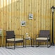 image 2 of Outsunny 3 Pieces Rattan Patio Bistro Set 2 Chairs Coffee Side Table Set, Black