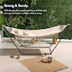image 3 of VonHaus Beige Boho Fringe Hammock with Frame for Garden