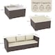 image 3 of Garden Vida Hampton 4 Seater Corner Rattan Set Sofa Coffee Table Outdoor Garden Furniture, Brown