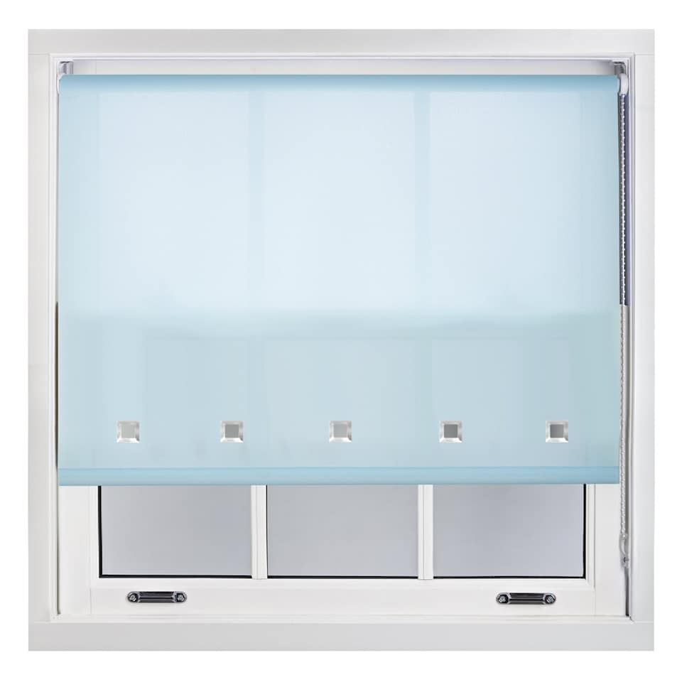 image 1 of FURNISHED Roller Blinds Daylight Square Eyelet Light Filtering Easy Fit Trimmable Window Shade | Blue | Duck Egg Blue