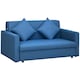 image 1 of HOMCOM 2 Seater Sofa Bed Convertible Bed Settee w/ 2 Cushions Storage Blue