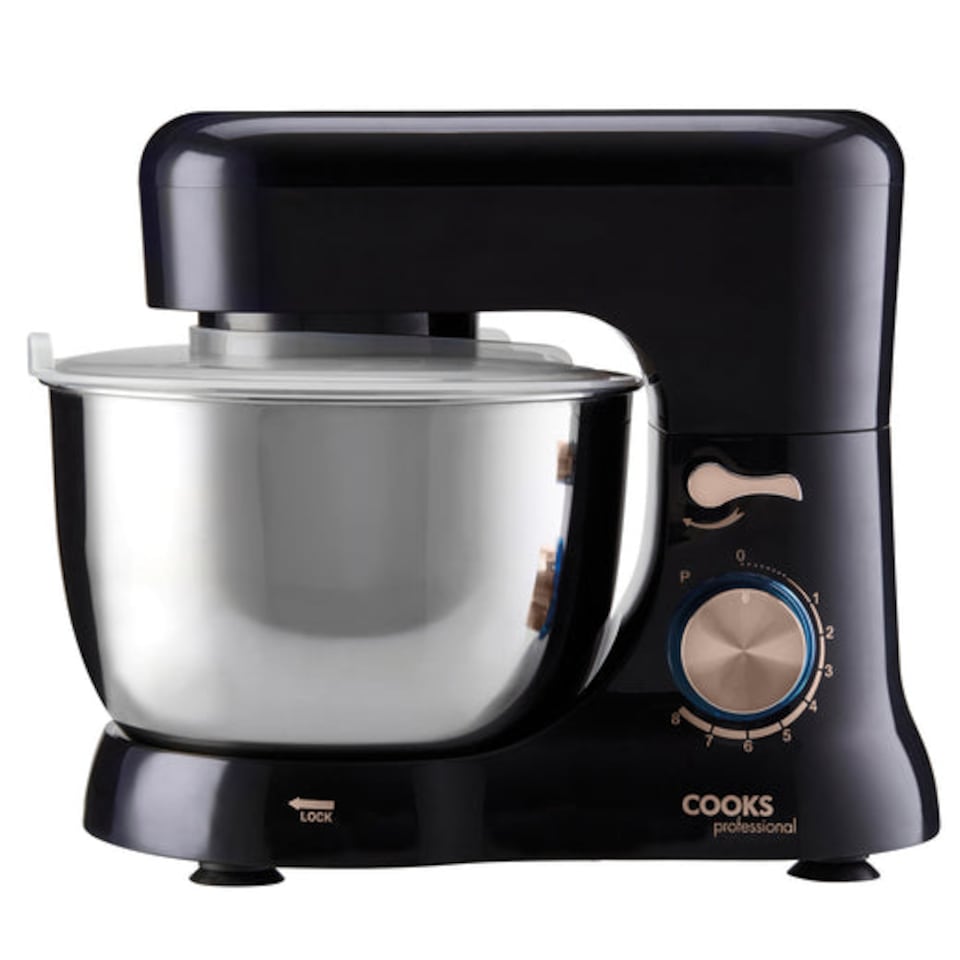 image 1 of Cooks Professional 1000W Stand Mixer with 4.5L Mixing Bowl & 8 Speeds | Black | Black & Rose Gold