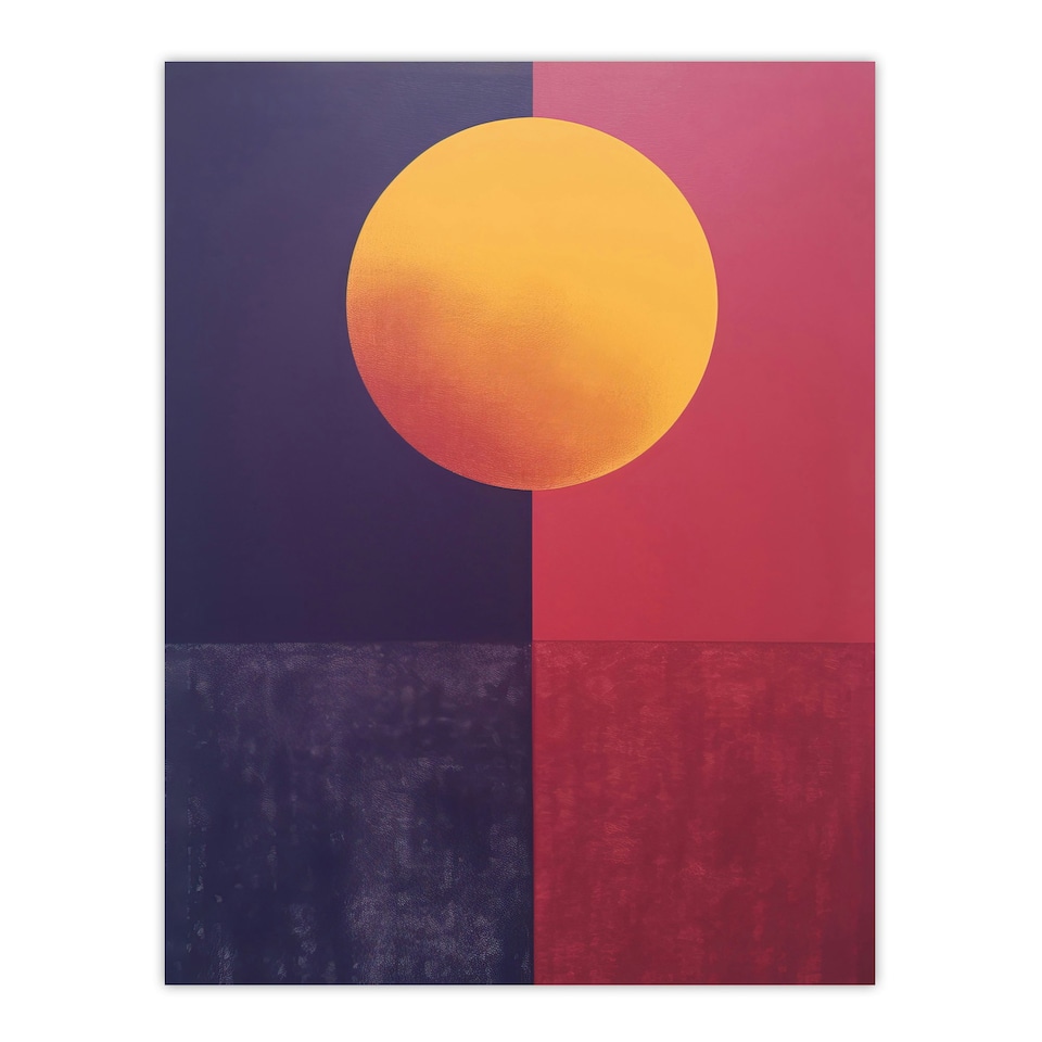 image 1 of Sunset On Plum Abstract Geometric Sky Home Decor Black Framed Wall Art Print A4