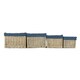 image 7 of Antique Wash Navy Cotton Lined Willow Storage Basket Blue | S