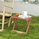image 6 of COSTWAY Wooden Side Table Folding End Table Slatted Tabletop Brown