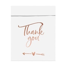 Rose Gold Print Thank You White Treat Bags - Pack of 6