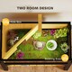 image 6 of PawHut Wooden Tortoise House with Storage Shelf, Clear Observation Windows