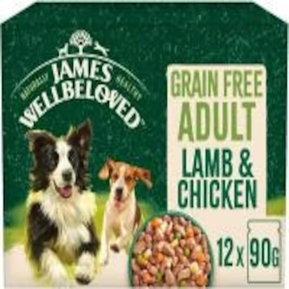 image 1 of James Wellbeloved Grain-Free Adult Dog Wet Food Lamb in Gravy 12x100g