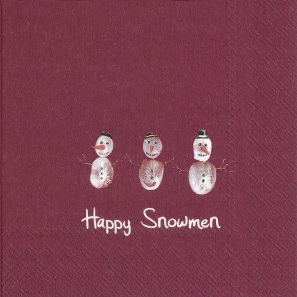 IHR Ideal Home Range Luncheon Napkins - Happy Snowmen Red N/A