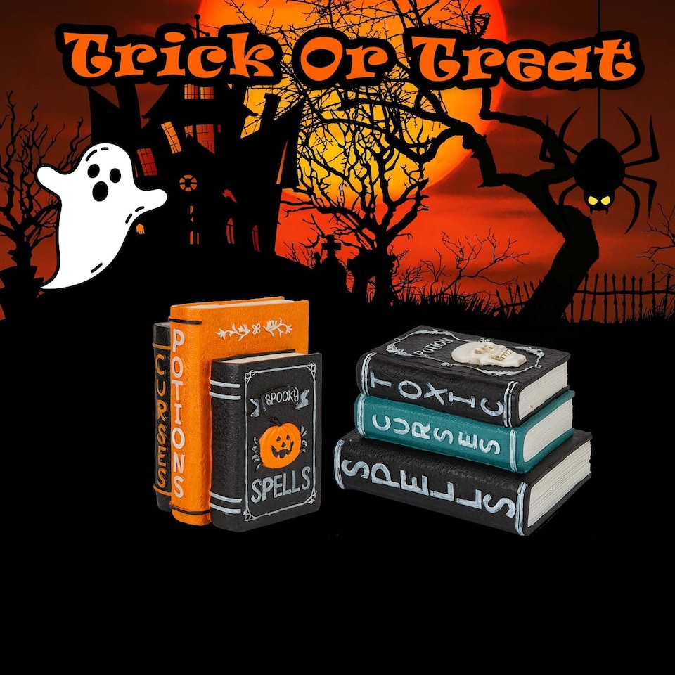 image 1 of PMS Halloween Book Stack 2-Pack - Multicoloured Pumpkin & Skull