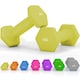 image 9 of SPORTNOW Set of 2 Hexagonal Dumbbells Weights Pair, 2 x 1kg, Yellow